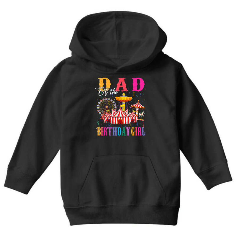 Dad Of The Birthday Girl Ringmaster Circus Birthday Party Youth Hoodie by Deluxe | Artistshot