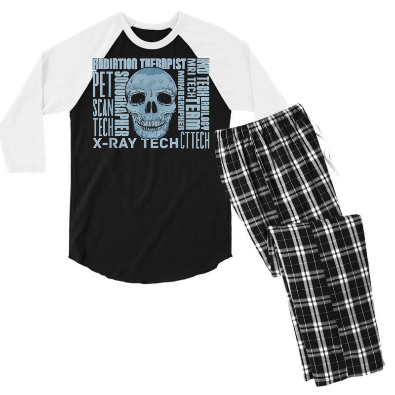 X Ray Tech Skull Skulls Technologist Radiology Technician Men's 3/4 Sleeve Pajama Set by Bewitch | Artistshot