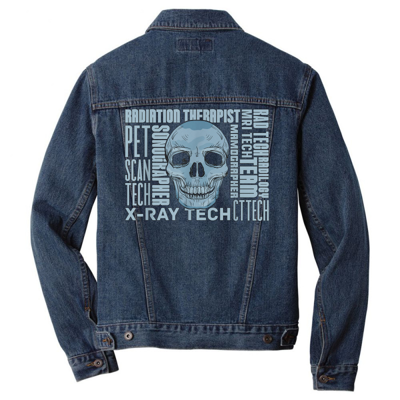 X Ray Tech Skull Skulls Technologist Radiology Technician Men Denim Jacket by Bewitch | Artistshot