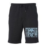 X Ray Tech Skull Skulls Technologist Radiology Technician Fleece Short | Artistshot