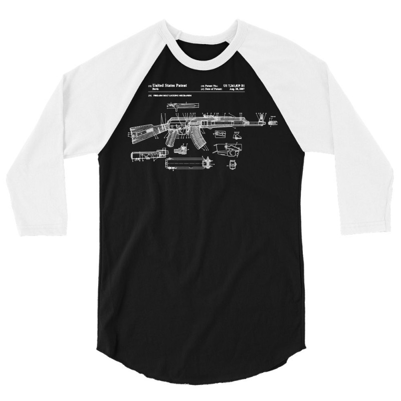 Soviet Kalashnikov Ak 47 Vintage Ussr Russian Rifle Gun Cccp Pullover 3/4 Sleeve Shirt by cm-arts | Artistshot