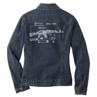 Soviet Kalashnikov Ak 47 Vintage Ussr Russian Rifle Gun Cccp Pullover Ladies Denim Jacket | Artistshot