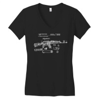 Soviet Kalashnikov Ak 47 Vintage Ussr Russian Rifle Gun Cccp Pullover Women's V-neck T-shirt | Artistshot