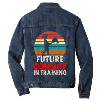 Future Cowboy In Training Rodeo Boy Wooden Horse Kids Men Denim Jacket | Artistshot