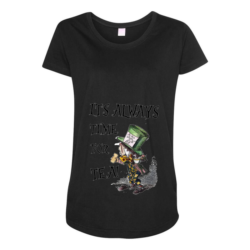 Always Time For Tea Mad Hatter Maternity Scoop Neck T-shirt by cm-arts | Artistshot