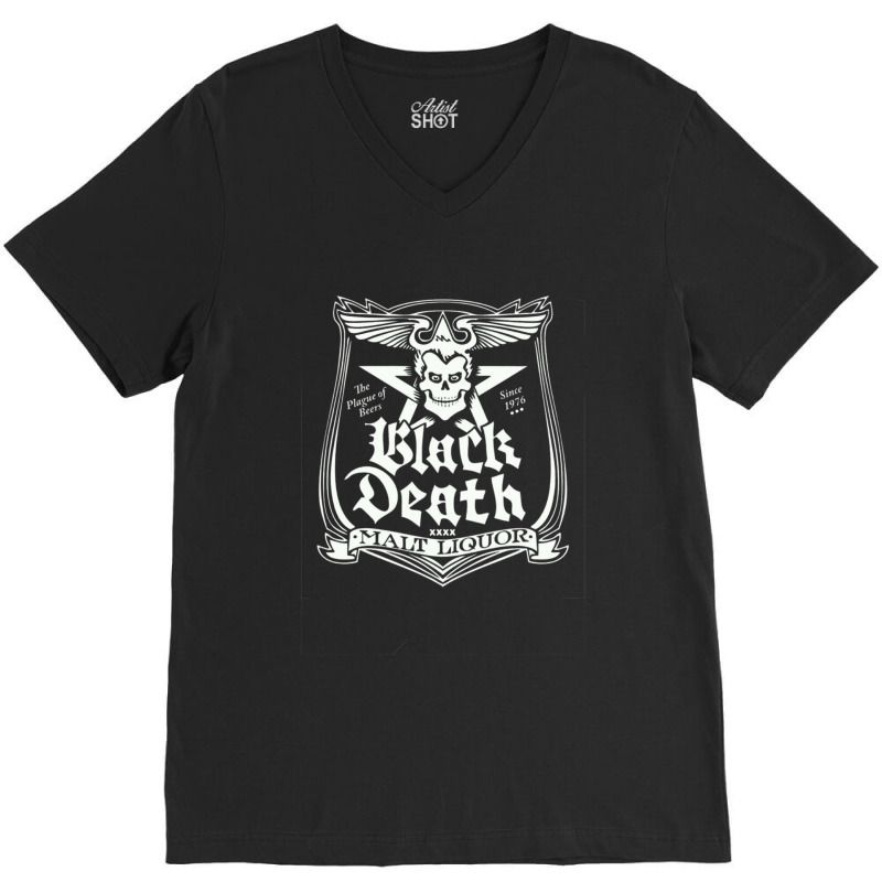 Black Death Malt Liquor V-neck Tee | Artistshot