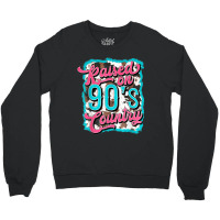 Raised On 90's Country Vintage Cow Look Crewneck Sweatshirt | Artistshot