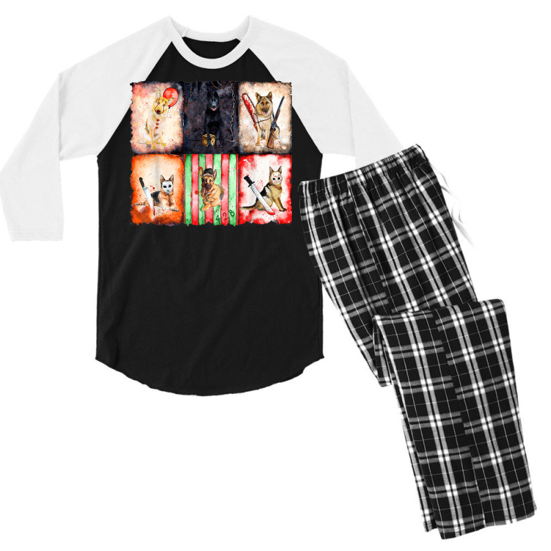 Ads German Shepherd Horror Halloween Men's 3/4 Sleeve Pajama Set | Artistshot