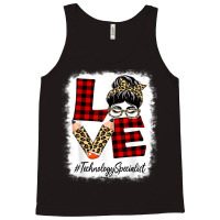 Technology Specialist Love Messy Bun Leopard Back To School Tank Top | Artistshot