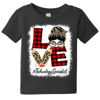 Technology Specialist Love Messy Bun Leopard Back To School Baby Tee | Artistshot