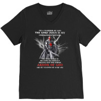 Womens I'm A Warrior Of God The Lord Jesus Is My Commanding Officer V V-neck Tee | Artistshot