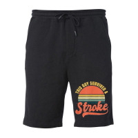 Stroke Survivor Design Vintage Retro Survived Guy Gift Fleece Short | Artistshot