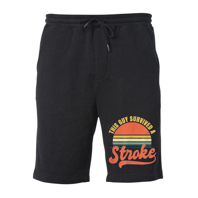 Stroke Survivor Design Vintage Retro Survived Guy Gift Fleece Short | Artistshot