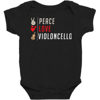 Peace Love Violoncello Music Instrument Cello Instrument Baby Bodysuit | Artistshot