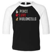 Peace Love Violoncello Music Instrument Cello Instrument Toddler 3/4 Sleeve Tee | Artistshot