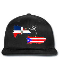 Half Puerto Rican Half Dominican Flag Map Combined Pr Rd Printed Hat | Artistshot