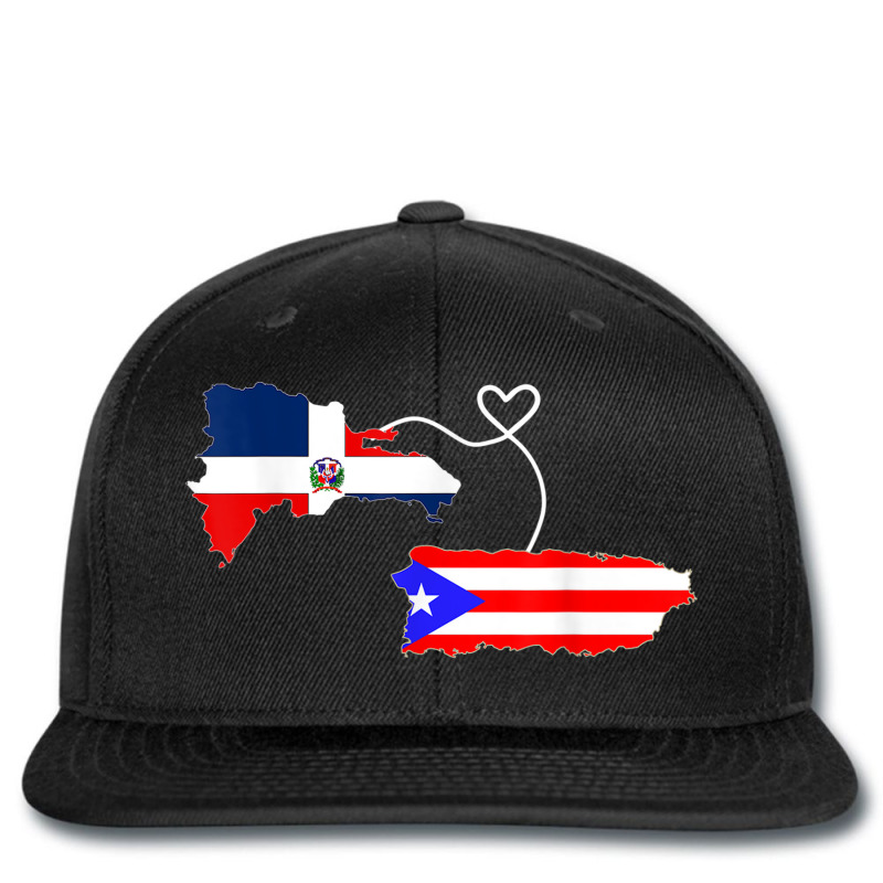 Half Puerto Rican Half Dominican Flag Map Combined Pr Rd Printed hat by Deluxe | Artistshot