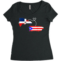 Half Puerto Rican Half Dominican Flag Map Combined Pr Rd Women's Triblend Scoop T-shirt | Artistshot