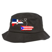 Half Puerto Rican Half Dominican Flag Map Combined Pr Rd Bucket Hat | Artistshot