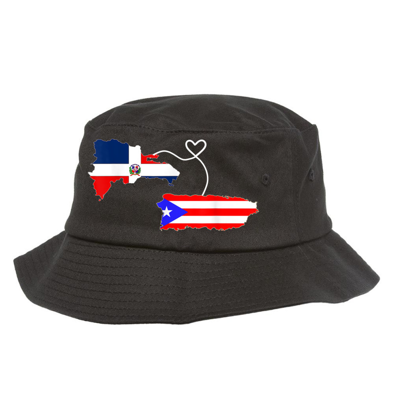 Half Puerto Rican Half Dominican Flag Map Combined Pr Rd Bucket Hat by Deluxe | Artistshot