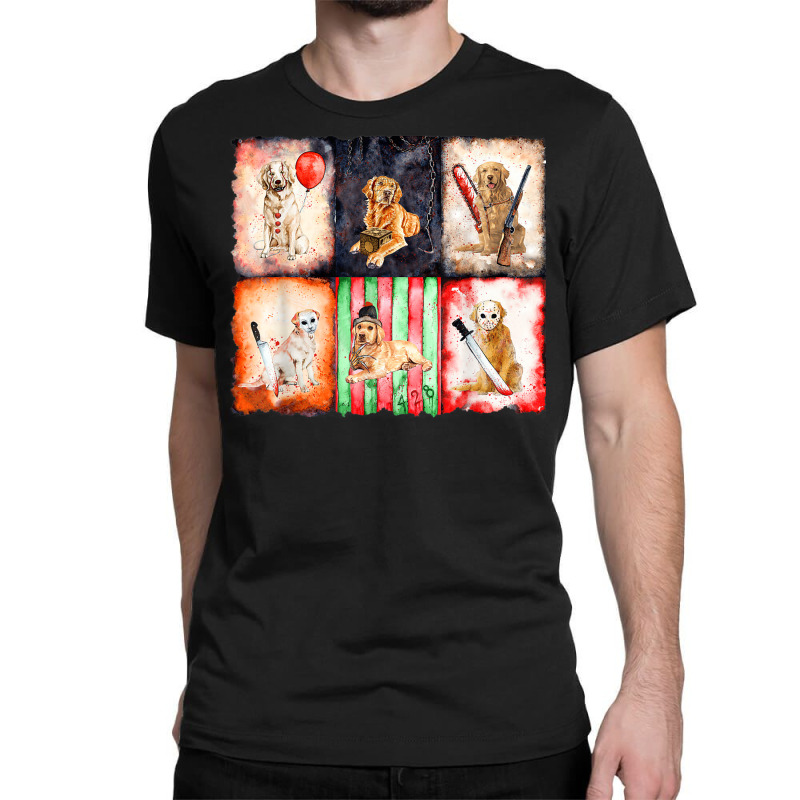 Ads Golden Retriever Horror Halloween Horror Movie Character Classic T-shirt | Artistshot