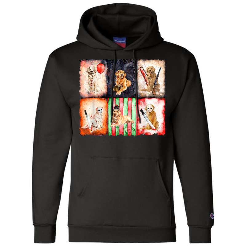 Ads Golden Retriever Horror Halloween Horror Movie Character Champion Hoodie | Artistshot