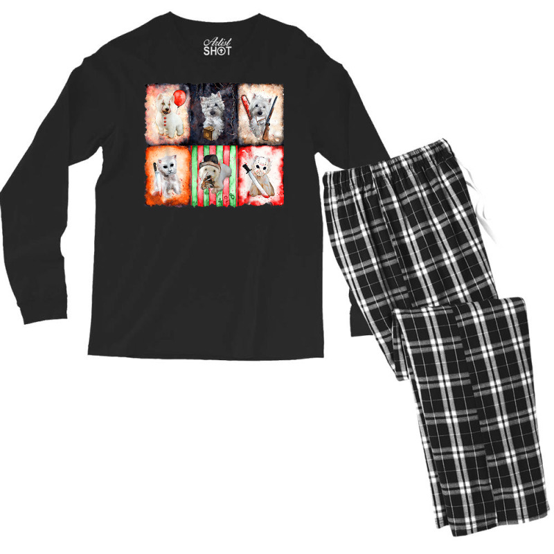 Ads Westie Horror Halloween Men's Long Sleeve Pajama Set | Artistshot