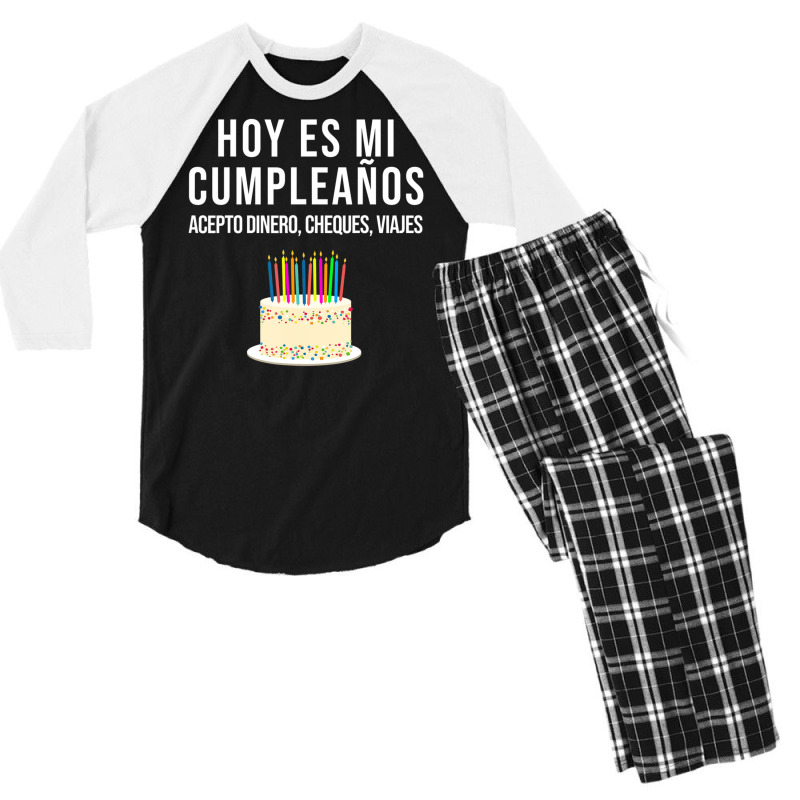 Hoy Es Mi Cumpleaã±os Birthday Spanish Playera Men's 3/4 Sleeve Pajama Set by Min01 | Artistshot