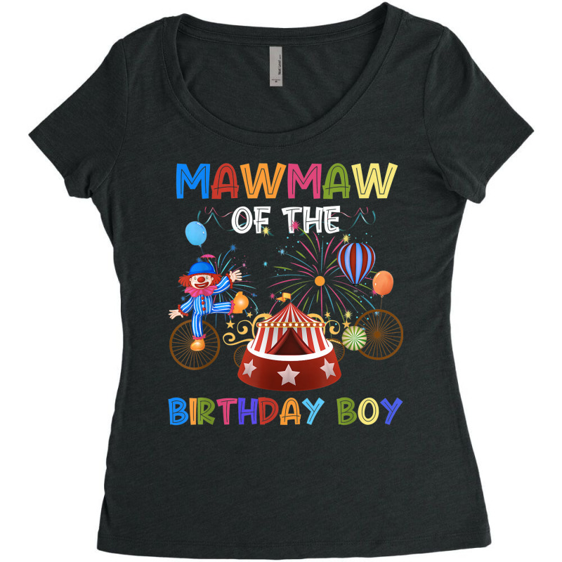 Mawmaw Of The Birthday Boy Ringmaster Circus Birthday Party Women's Triblend Scoop T-shirt by Aquarius | Artistshot