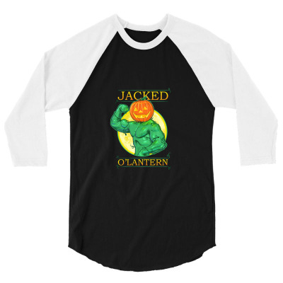 Jacked O'lantern, Halloween 3/4 Sleeve Shirt Designed By Telutiga