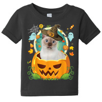 Happy Halloween Pumpkin Tonkinese Cat Witch Cute Hat Lover Baby Tee | Artistshot