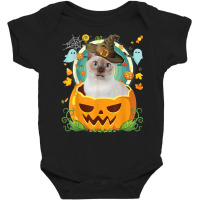 Happy Halloween Pumpkin Tonkinese Cat Witch Cute Hat Lover Baby Bodysuit | Artistshot