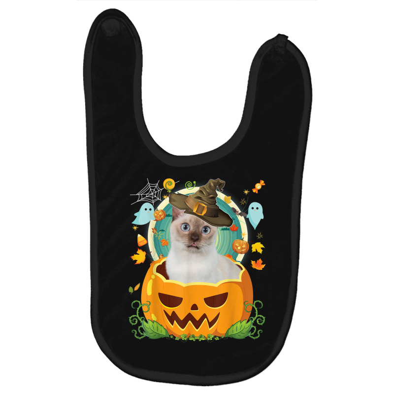 Happy Halloween Pumpkin Tonkinese Cat Witch Cute Hat Lover Baby Bibs | Artistshot