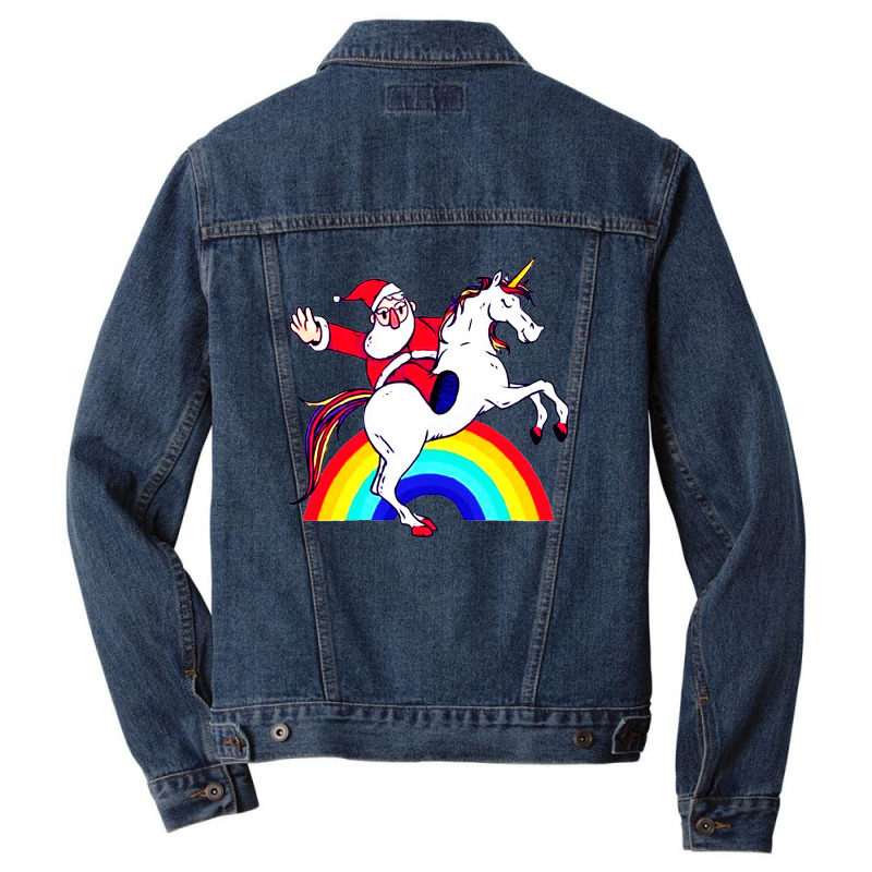 Santa Unicorn Men Denim Jacket by cm-arts | Artistshot