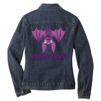 Batcrap Crazy Wacky Cartoon Bat Ladies Denim Jacket | Artistshot