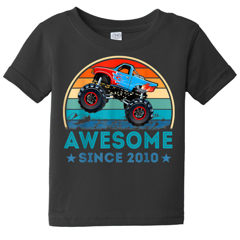 12 Awesome Since 2010 Monster Truck 12th Birthday Boys Baby Tee | Artistshot