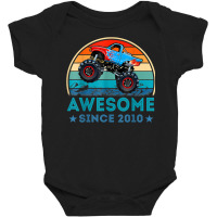 12 Awesome Since 2010 Monster Truck 12th Birthday Boys Baby Bodysuit | Artistshot