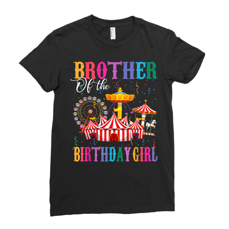 Brother Of Birthday Girl Ringmaster Circus Birthday Party Ladies Fitted T-Shirt by Lambent | Artistshot