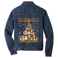 Funny Guinea Pig Christmas Ugly Sweater Christmas Tree Men Denim Jacket | Artistshot