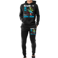 Kids 5 Year Old Rawr I'm 5th Birthday Monster Truck Dinosaur Hoodie & Jogger Set | Artistshot