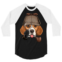 Detective Beagle Spy Investigator Puppy Beagle Dog Lover 3/4 Sleeve Shirt | Artistshot