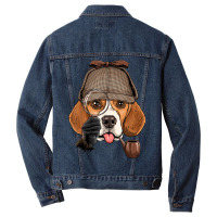 Detective Beagle Spy Investigator Puppy Beagle Dog Lover Men Denim Jacket | Artistshot