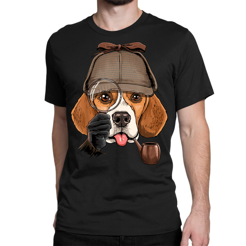 Detective Beagle Spy Investigator Puppy Beagle Dog Lover Classic T-shirt by Uniform | Artistshot