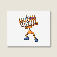 Hanukkah Dabbing Menorah Dab Dance Chanukah Jewish Landscape Canvas Print | Artistshot