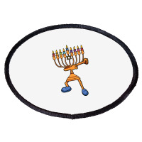 Hanukkah Dabbing Menorah Dab Dance Chanukah Jewish Oval Patch | Artistshot