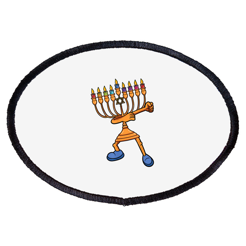 Hanukkah Dabbing Menorah Dab Dance Chanukah Jewish Oval Patch | Artistshot