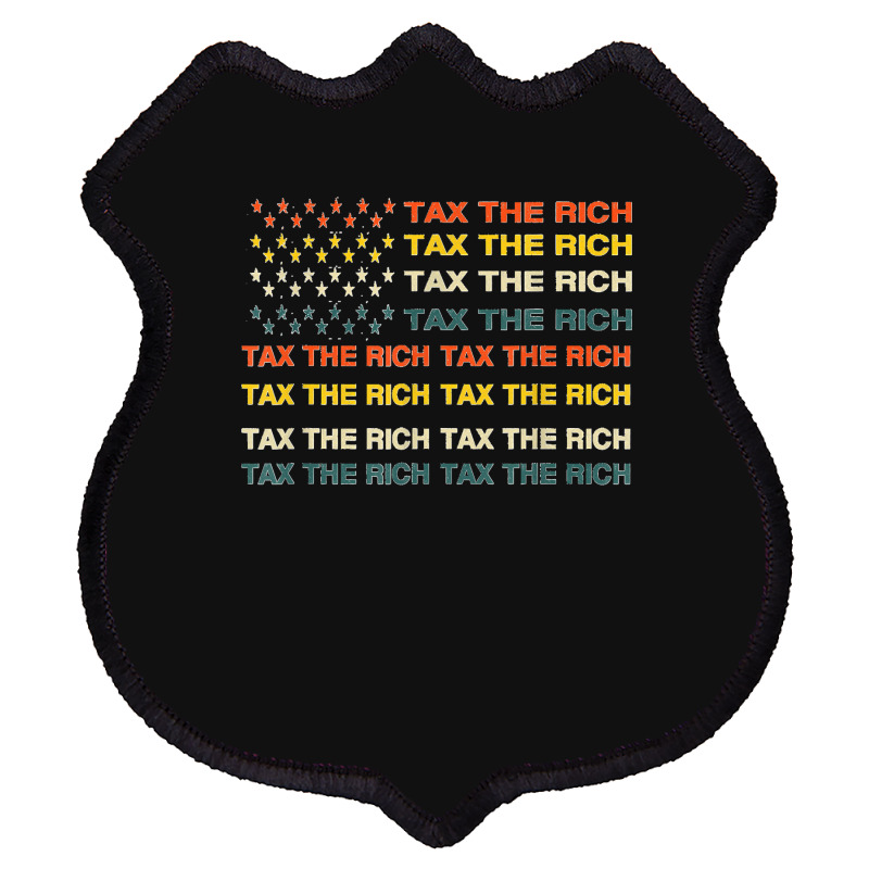 Tax The Rich Vintage Retro Us Flag Aoc Tax The Rich Shield Patch By Cm ...