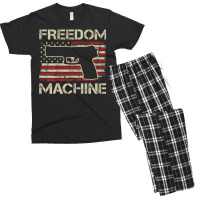 Freedom Machine   Pro Gun 2nd Amendment Pistol Usa (on Back) Men's T-shirt Pajama Set | Artistshot