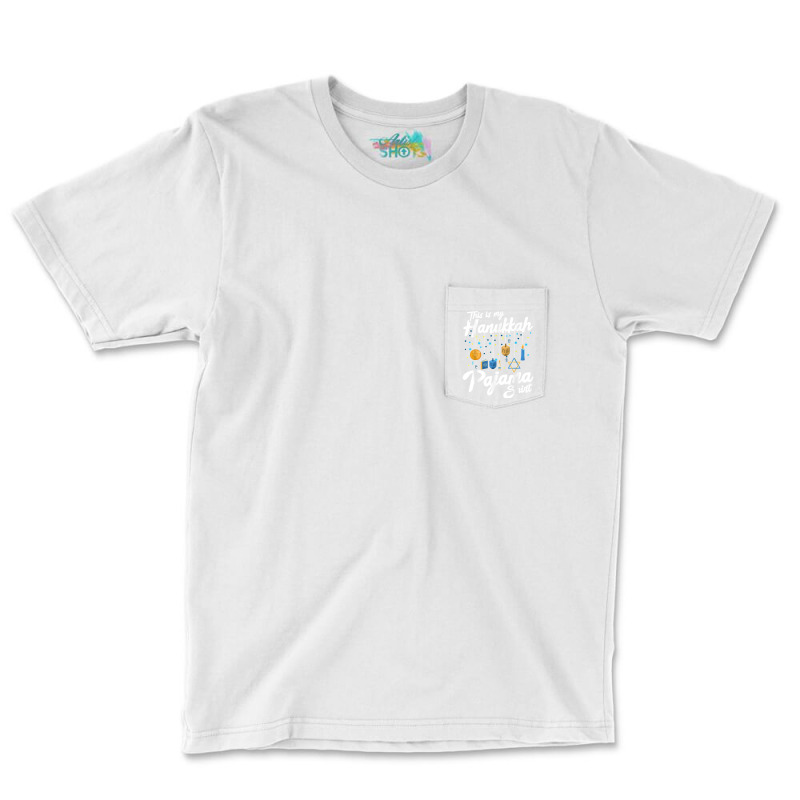 Hanukkah Pajama Dreidel Toy Boys Girls Jewish Christmas Pocket T-shirt | Artistshot