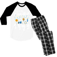 Hanukkah Pajama Dreidel Toy Boys Girls Jewish Christmas Men's 3/4 Sleeve Pajama Set | Artistshot